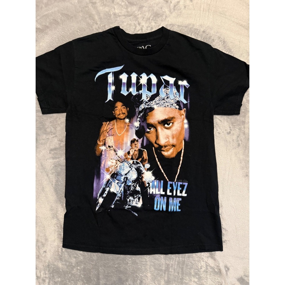 2Pac T Shirt Mens Medium Black All Eyez On Me Graphic Rap Tee Short Sleeve